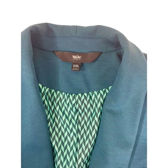 Mossimo Teal Knit Jersey Jacket Blazer Modern Day to Night Office Soft XXL - Picture 2 of 14